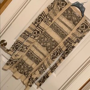 Patterned Knit sweater/cardigan, XS but loose fit